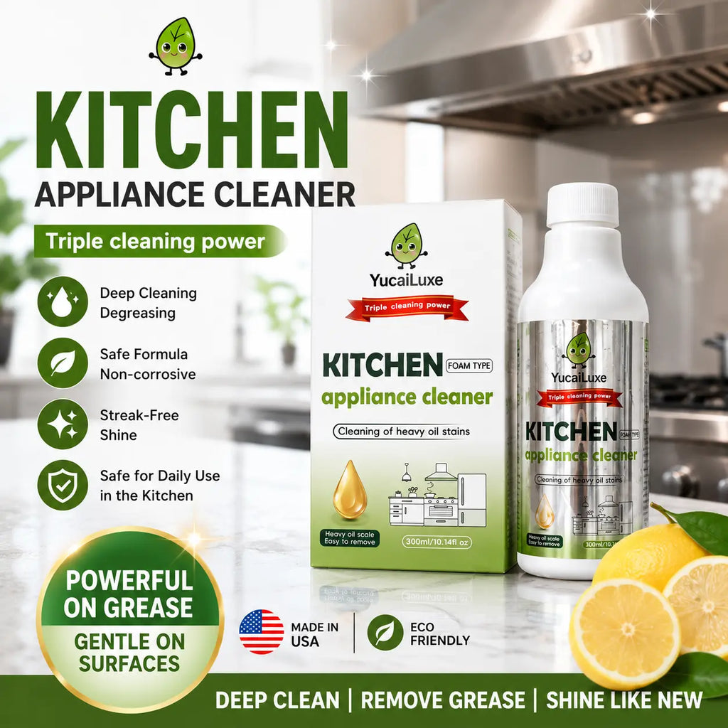 Kitchen Appliance Foam Cleaner, 300Ml Clinging Degreaser for Range Hood, Stove, Oven Exterior & Stainless Steel Surfaces, Yucailuxe