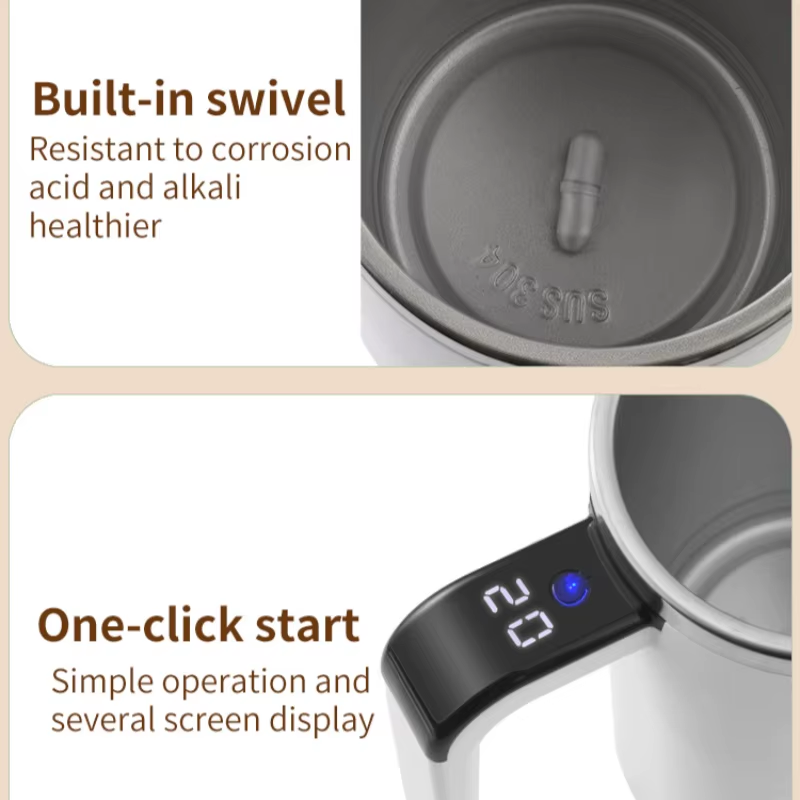 380ML Mini Electric Coffee Self Mixing Mug IP67 Waterproof Food Safe Coffee Mug USB Rechargeable Automatic Magnetic Cup for Tea