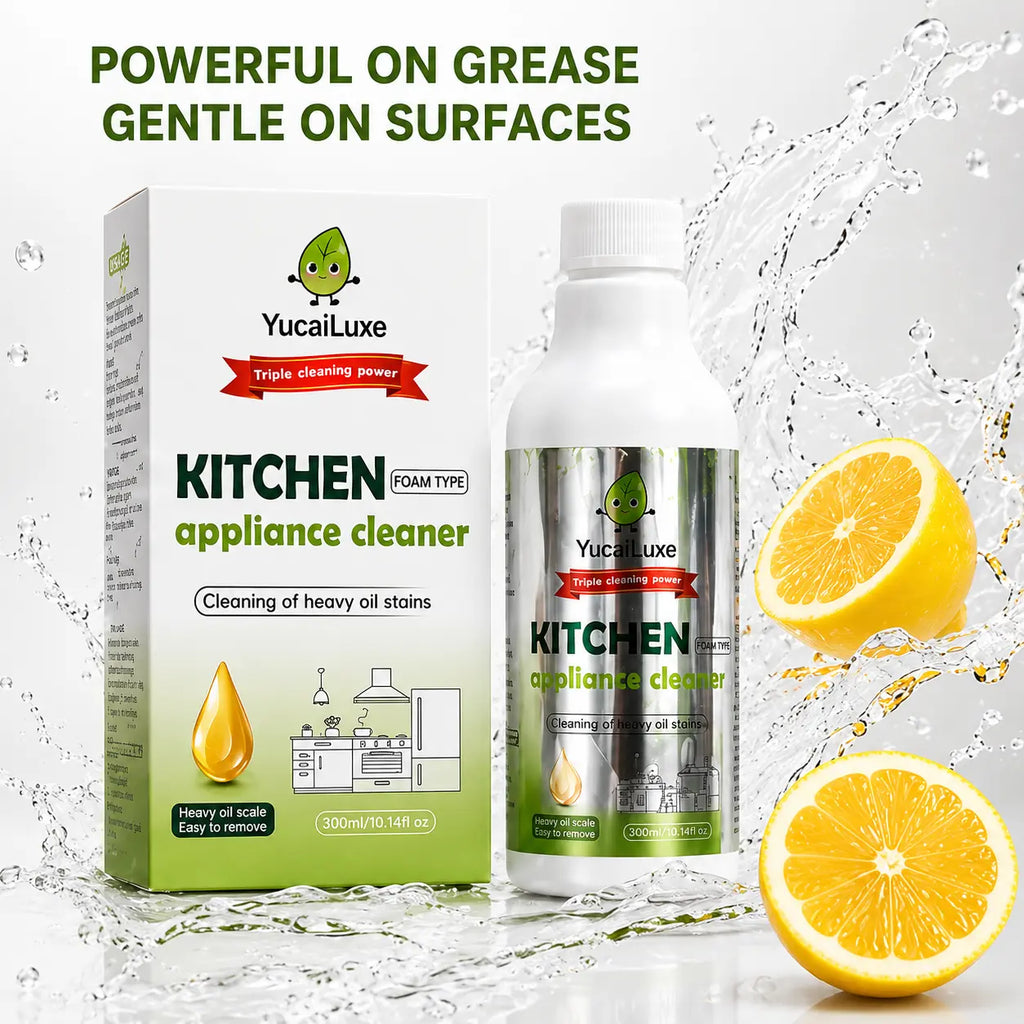 Kitchen Appliance Foam Cleaner, 300Ml Clinging Degreaser for Range Hood, Stove, Oven Exterior & Stainless Steel Surfaces, Yucailuxe