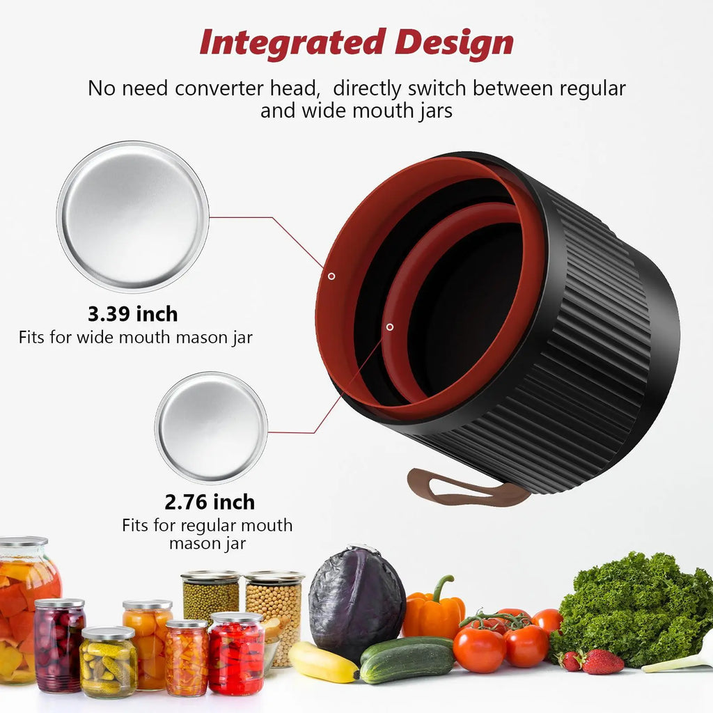 Mason Jar Vacuum Sealer Machine - Universal for Wide Mouth & Regular Mouth Jars, Automatic Portable Kitchen Food Storage Preserving Vacuum Sealer