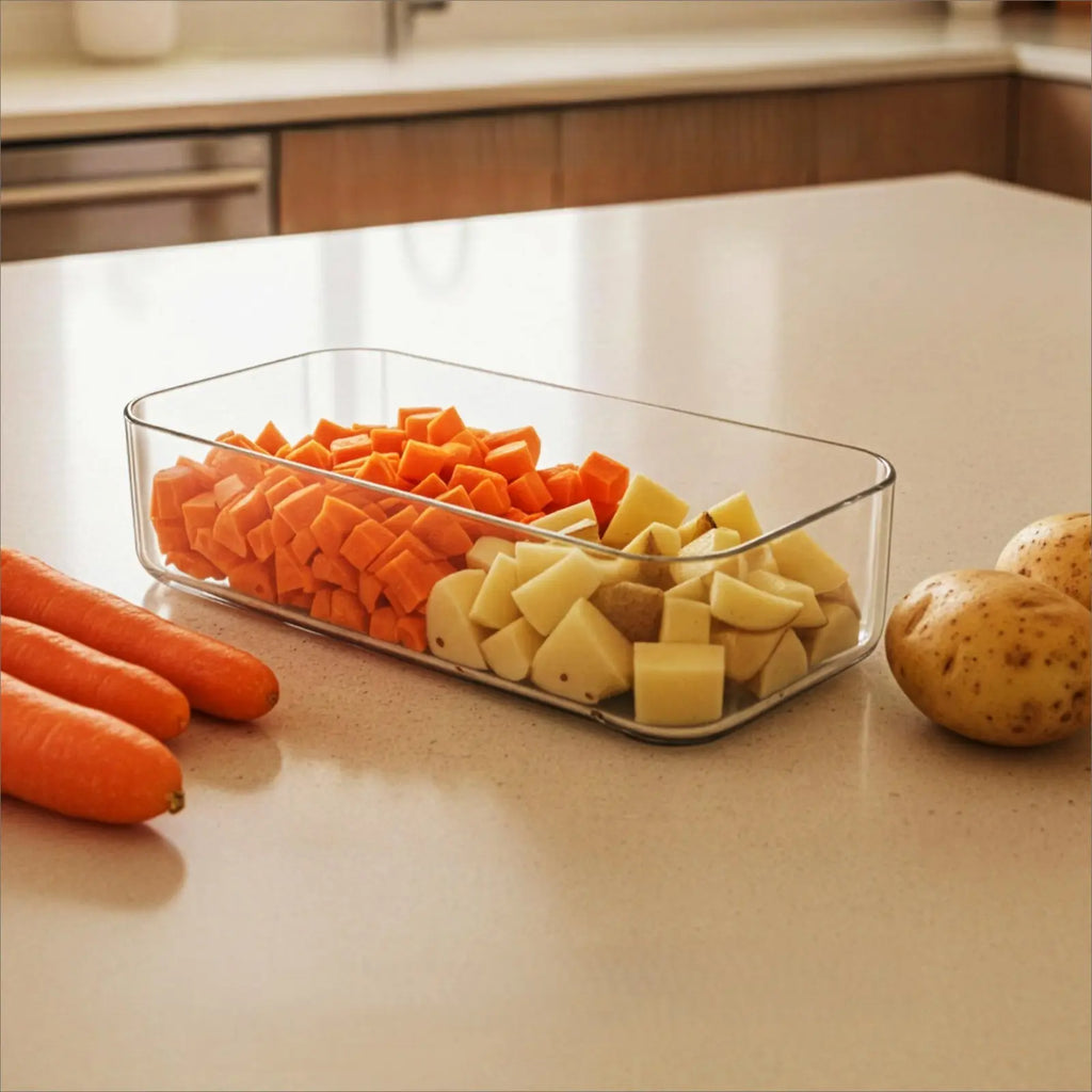 Vegetable Chopper & Slicer with Container – Manual Food Chopper for Onion, Potato & Vegetables