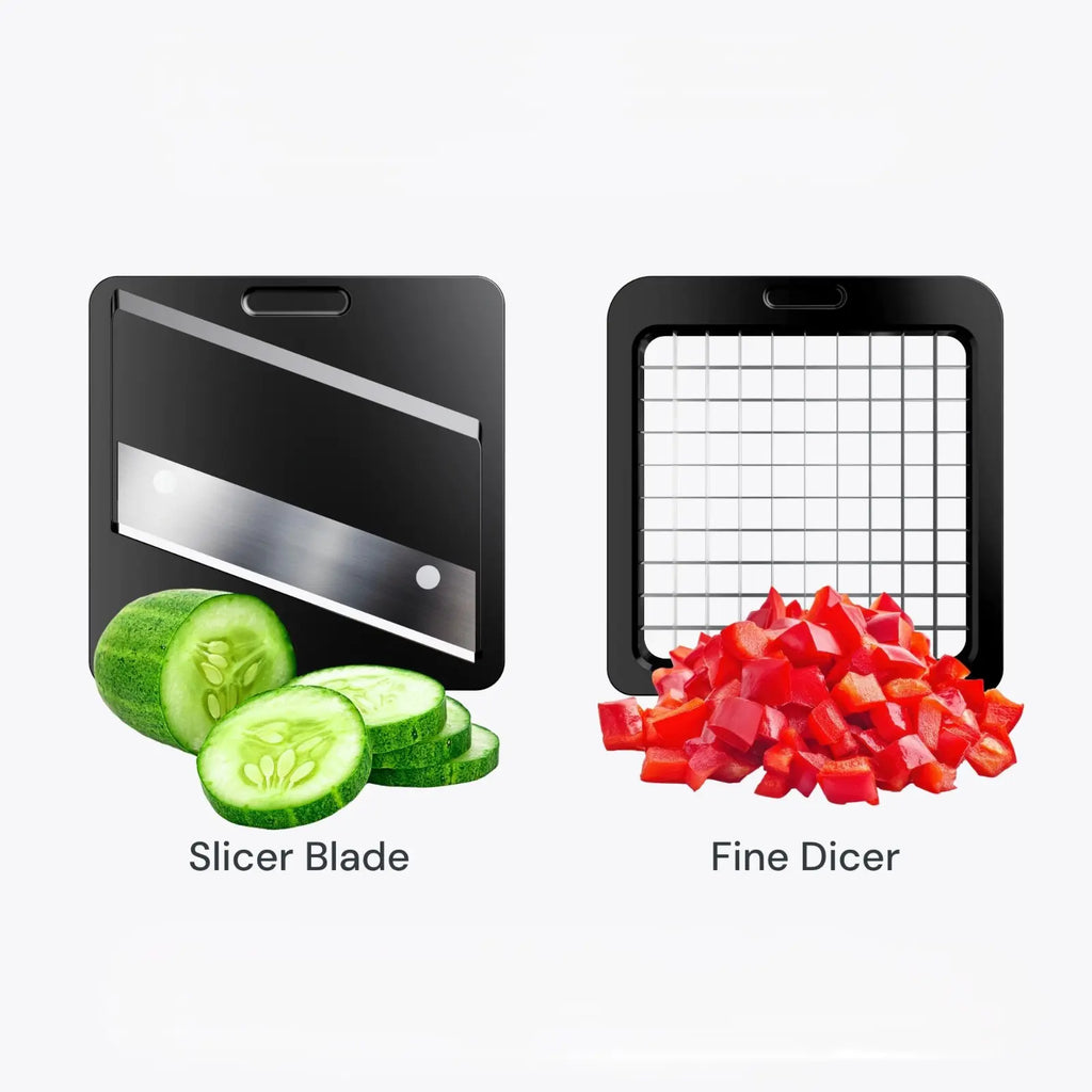 Vegetable Chopper & Slicer with Container – Manual Food Chopper for Onion, Potato & Vegetables