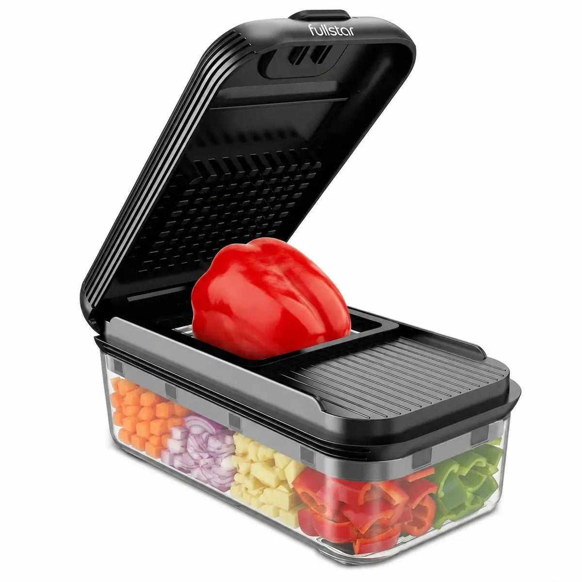 Vegetable Chopper & Slicer with Container – Manual Food Chopper for Onion, Potato & Vegetables